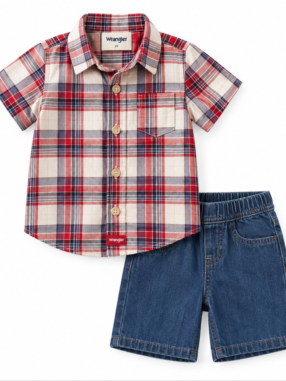 Wrangler Boys Plaid 2-Piece Outfit 🎃 Pumpkin Patch Fall Photos